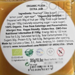 Hot Organic Artisanal Peach Jam, 305g Ingredients Brands|Jam, Honey & Spreads