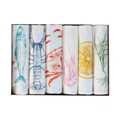 Online Seafood Design Napkins, Box of 6 Table Setting|Kitchen Textiles & Clothing
