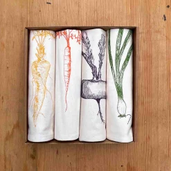 Clearance Set of 4 Root Vegetable Napkins Table Setting|Kitchen Textiles & Clothing