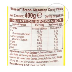 Discount Thai Masaman Curry Paste, 400g Ingredients Brands|Southeast Asian Ingredients