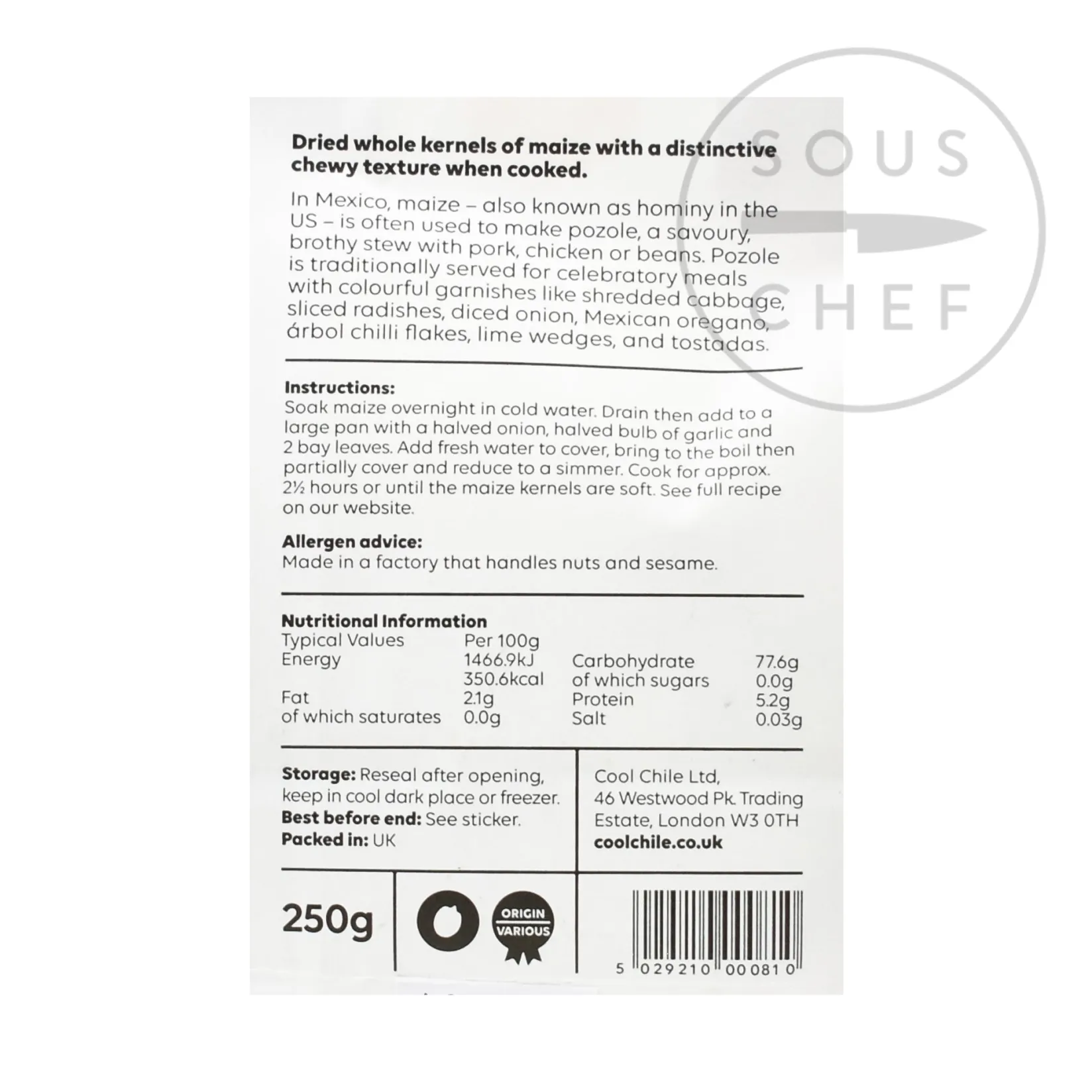 New Maize for Pozole, 250g Ingredients Brands|Mexican Ingredients