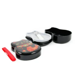 Maruko Black Cat 2-Tier Bento Box, 520ml Japanese Ingredients|Picnicware