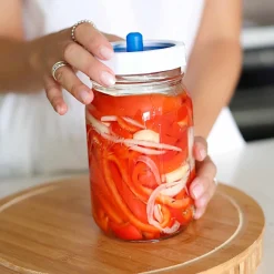 Online Wide Mouth Tough Bands, Set of 4 Pickling, Preserving & Fermenting Jars