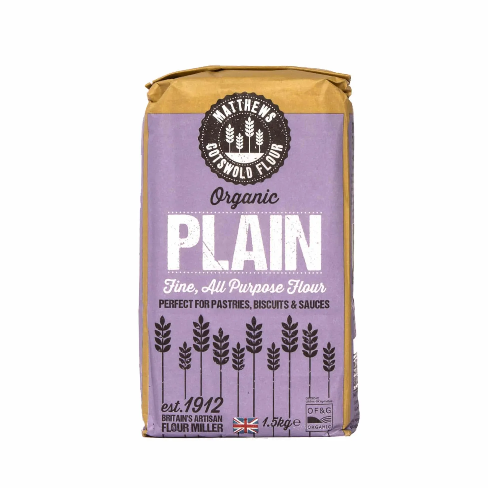 Best Matthews Cotswold Organic Plain Flour, 1.5kg Made In The Uk|Baking Ingredients