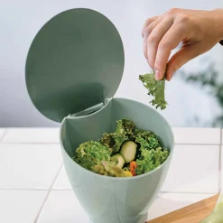 Hot Calypso Counter Top Food Waste Bin, 2.2 Litre, Nordic Sage Kitchen Tools & Utensils