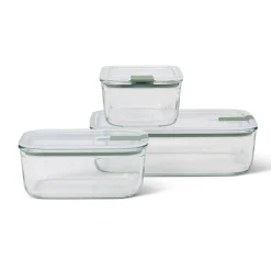 New Easyclip 3 Piece Set Glass Food Storage Container, Nordic Sage Tableware Brands|Food Storage & Containers