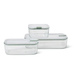 New Easyclip 3 Piece Set Glass Food Storage Container, Nordic Sage Tableware Brands|Food Storage & Containers