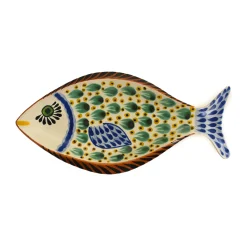 New Mexican Hand Painted Green Fish Serving Dish, 14x25cm Mexican Ingredients|Tableware Brands