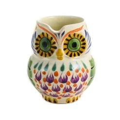 Outlet Mexican Hand Painted Orange Owl Milk Jug Mexican Ingredients|Jugs & Bottles