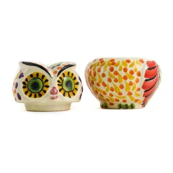Online Mexican Hand Painted Orange Owl Sugar Bowl Mexican Ingredients|Jugs & Bottles