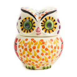 Online Mexican Hand Painted Orange Owl Sugar Bowl Mexican Ingredients|Jugs & Bottles