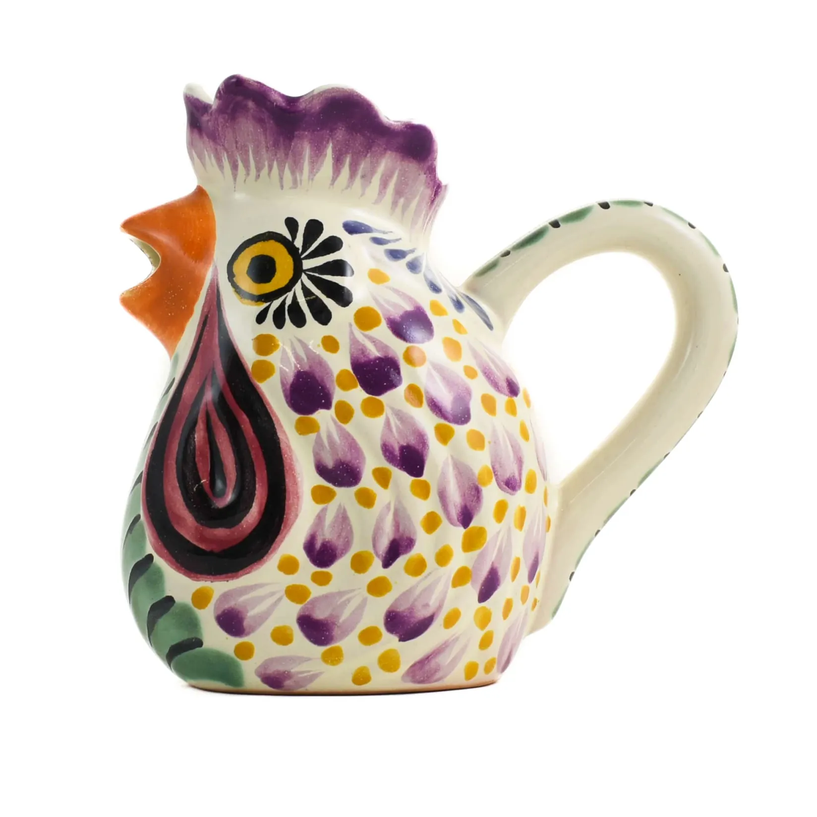 Discount Mexican Hand Painted Rooster Milk Jug Mexican Ingredients|Jugs & Bottles