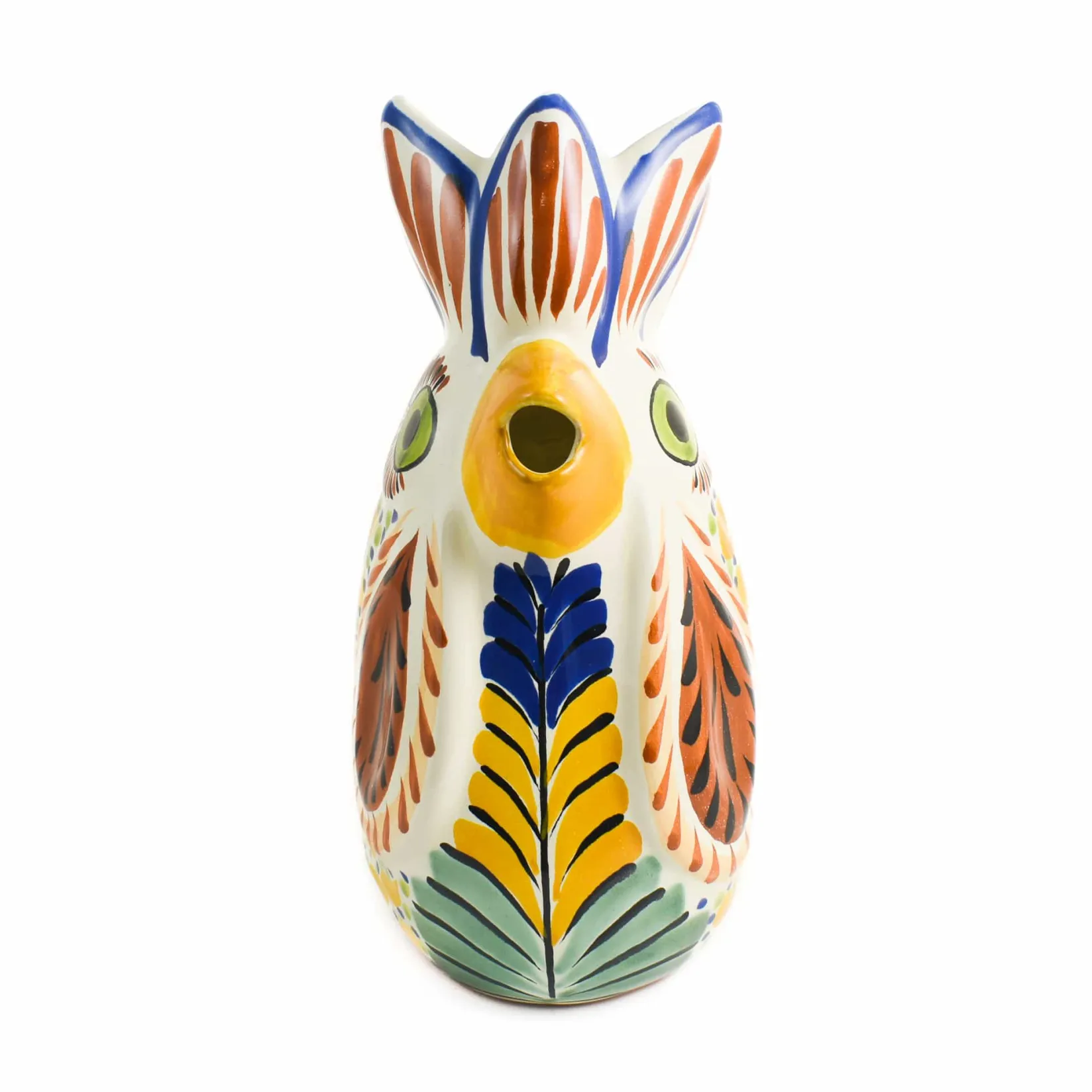 Clearance Mexican Hand Painted Yellow Rooster Pitcher Mexican Ingredients|Jugs & Bottles