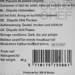 Chipotle Chilli Flakes, 45g Mexican Ingredients|Herbs & Spices