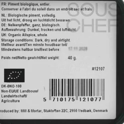 Outlet Organic Allspice, 40g Ingredients Brands|Middle Eastern Ingredients