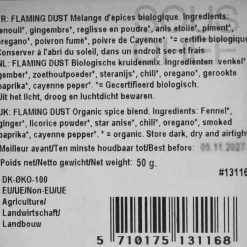 Clearance Organic Flaming Dust BBQ Rub, 50g Ingredients Brands|American Ingredients