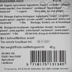 Clearance Organic Shawarma Hack, 45g Ingredients Brands|Middle Eastern Ingredients
