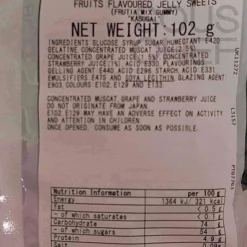 Clearance Mixed Fruit Gummies, 102g Ingredients Brands|Chocolate & Sweets