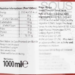 Nata De Coco Grape Drink, 1 Litre Ingredients Brands|Southeast Asian Ingredients