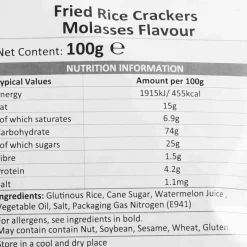 Best Molasses Rice Crackers, 100g Ingredients Brands|Snacks