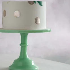 Hot Jade Milk Glass Cake Stand American Ingredients|Serveware