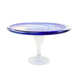 Outlet Murano Glass Blue Cake Stand, 25cm Tableware Brands