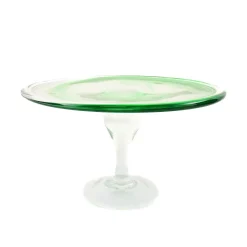 Murano Glass Green Cake Stand, 25cm Tableware Brands