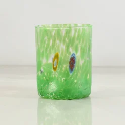 Clearance Murano Glass Tumbler, Green Table Setting|Drinking Glasses
