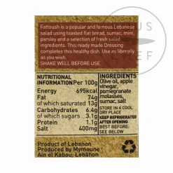 Discount Lebanese Fattoush Salad Dressing, 250ml Ingredients Brands|Middle Eastern Ingredients