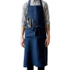 Online Navy Chef Linen Apron Kitchen Textiles & Clothing