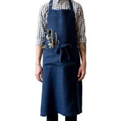 Online Navy Chef Linen Apron Kitchen Textiles & Clothing