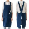 Best Navy Crossback Linen Apron Kitchen Textiles & Clothing