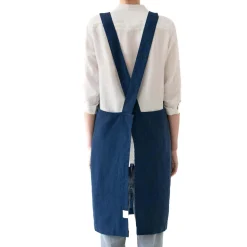 Best Navy Crossback Linen Apron Kitchen Textiles & Clothing