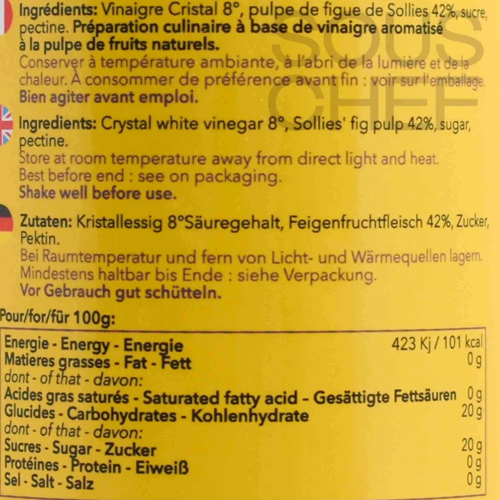 Sale Fig Vinegar, 200ml Ingredients Brands|French Ingredients