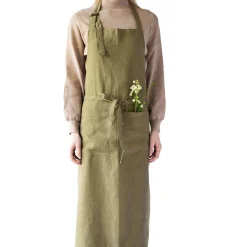 Hot Olive Chef Linen Apron Kitchen Textiles & Clothing