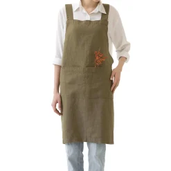 Online Olive Crossback Linen Apron Kitchen Textiles & Clothing