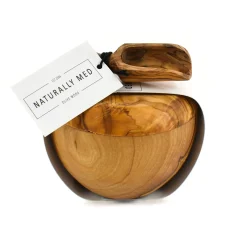 Online Olive Wood Salt Pot and Scoop Set Tableware Brands|Kitchen Tools & Utensils