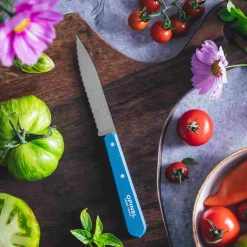 Discount No 113 Blue Beechwood Handle Serrated Paring Knife, 10cm Kitchen Knives