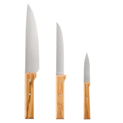 Discount Parallele Olive Wood Knife Trio Kitchen Knives