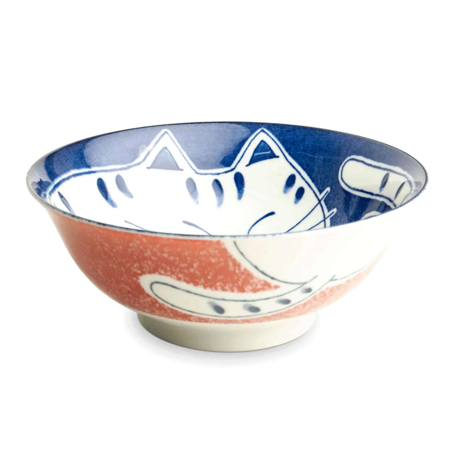 Discount Orange Lucky Cat Japanese Ramen Bowl, 21cm Japanese Ingredients|Crockery & Dinnerware