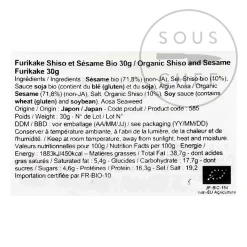 Outlet Organic Shiso & Sesame Furikake, 30g Ingredients Brands|Japanese Ingredients