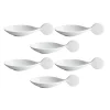 Hot Pack of 6 Porcelain Canape Spoon with Circle Handle, 10cm Serveware|Canape Supplies