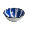Sale Paintstroke Enamel Salad Bowl, Blue & White, 26cm Middle Eastern Ingredients|Crockery & Dinnerware
