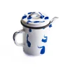 Outlet Paintstroke Enamel Teapot Blue & White, 11cm dia Tableware Brands