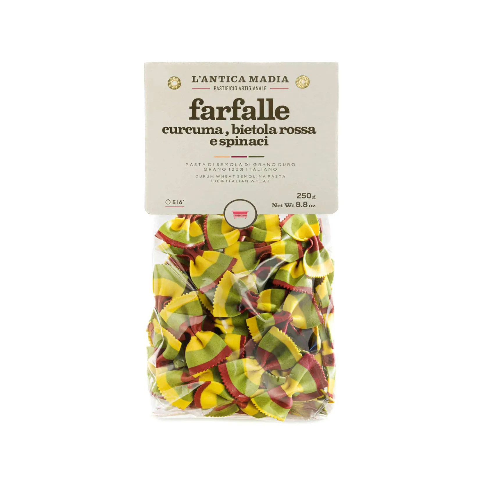 Online Pasta L'Antica Striped Farfalle with Turmeric, Beetroot & Spinach, 250g Pasta, Rice & Beans|Ingredients Brands