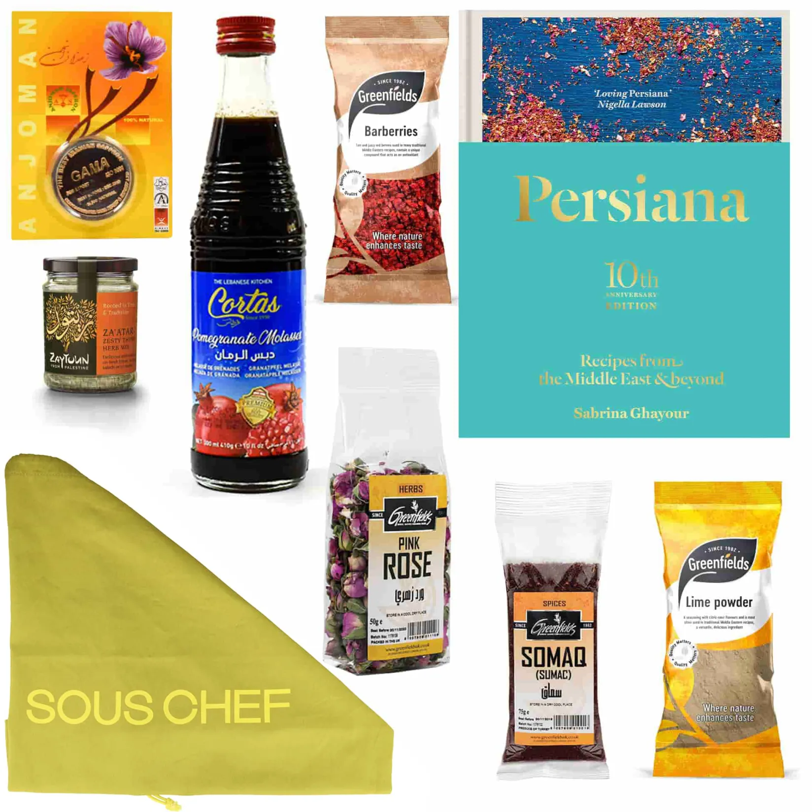 Persiana Cookbook Set Ingredients Brands|Middle Eastern Ingredients