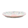 Discount Pink Dot Enamel Oval Serving Tray, 31cm Tableware Brands