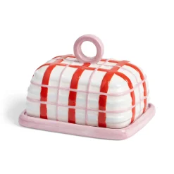 Hot Pink Plaid Butter Dish Tableware Brands