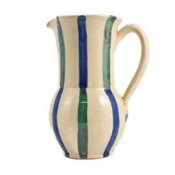 New Puglia Aquamarine and Blue Stripe Pitcher Jugs & Bottles|Tableware Brands