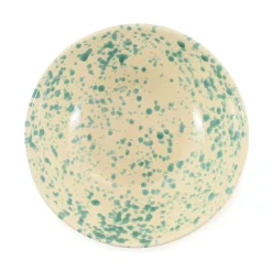 Puglia Aquamarine Splatter Large Salad Bowl, 28cm Italian Ingredients|Crockery & Dinnerware